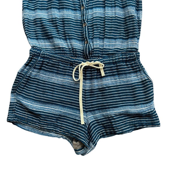 Lou & Grey Small Romper Blue Gray Striped‎ "Baja" Sleeveless Coastal Preppy (9) - Picture 5 of 9